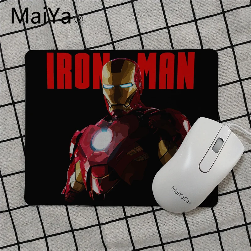 No Lock Edge25x29cm Maiya высокое качество Marvel Железный человек противоскользящие прочные силиконовые компьютерные коврики игровой коврик мышь - Цвет: No Lock Edge25x29cm