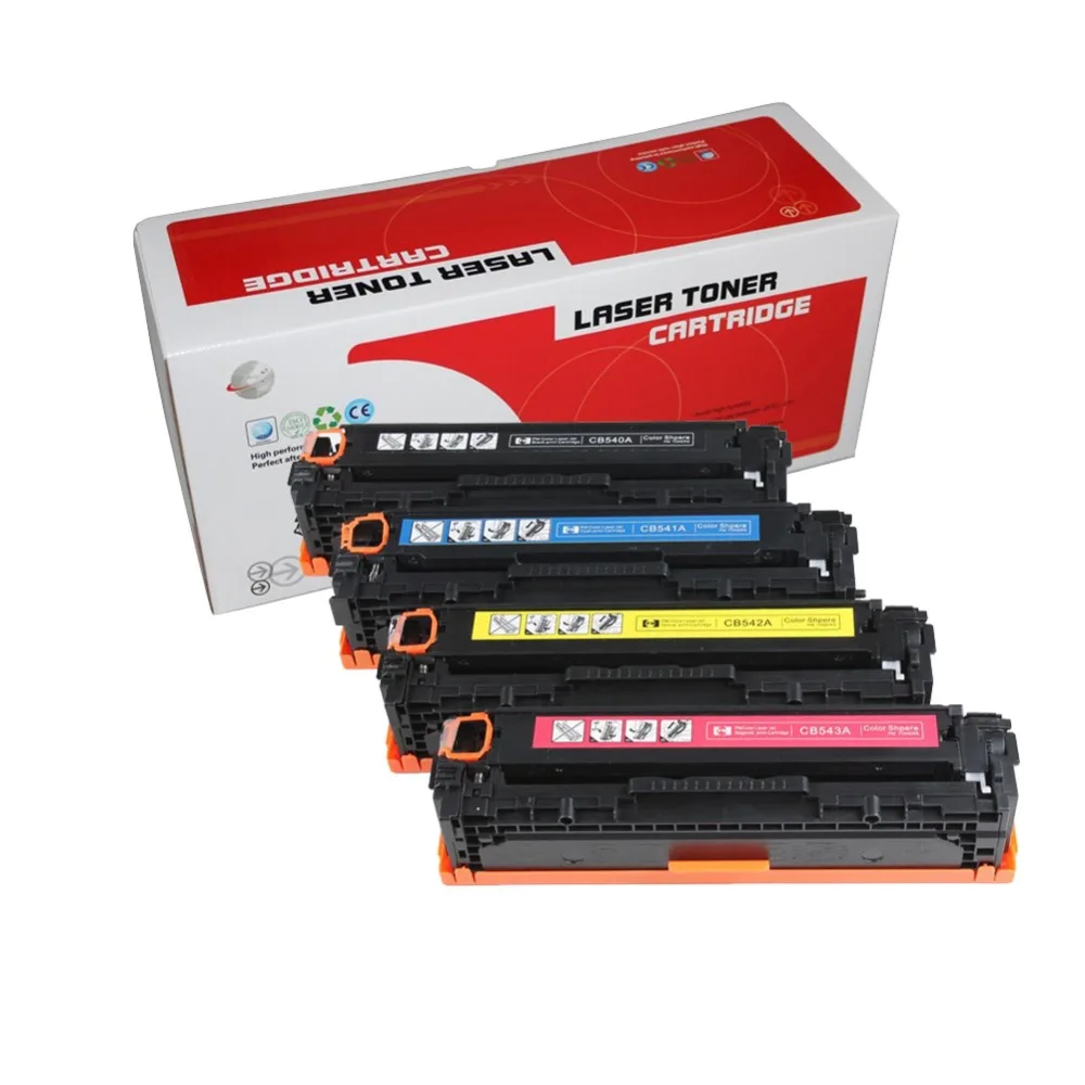 

1 комплект совместимых картриджей с тонером 540 540A CB540A CB540 CB541A CB542A CB543A 125A для HP LaserJet CP1215 CP1515n CP1518ni CM1312
