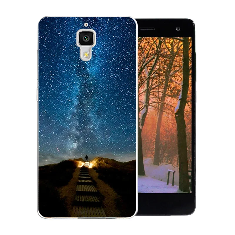 Для Xiaomi Mi4 чехлы для телефонов силикон Mi 4 задняя крышка с узором ночного неба TPU
