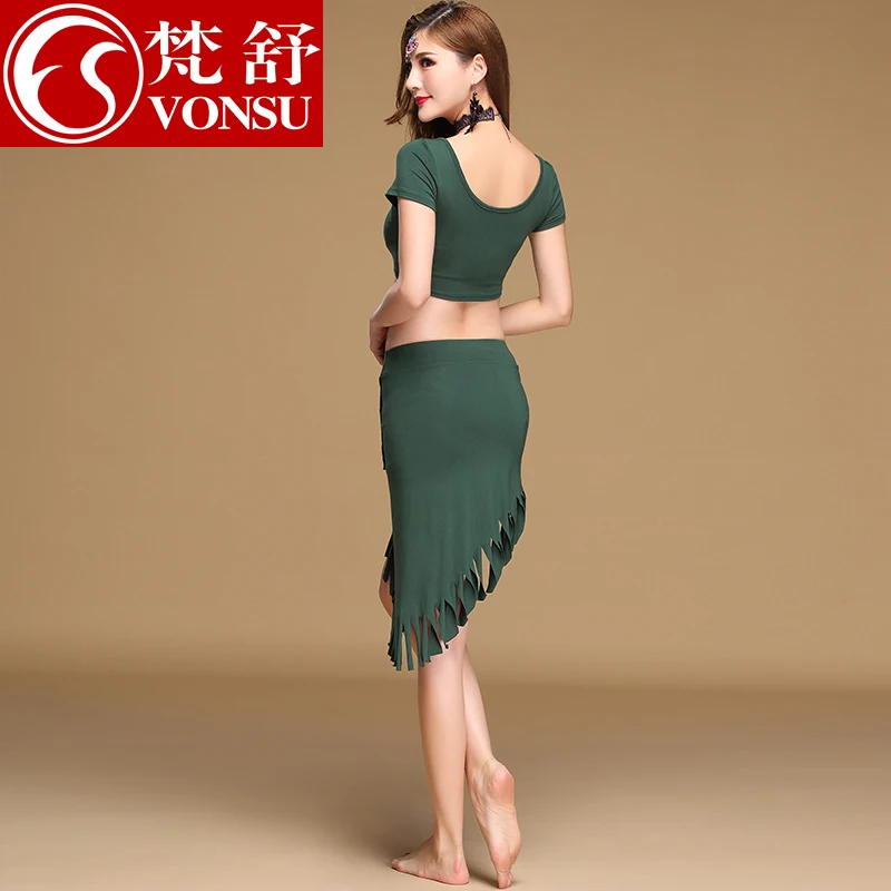 4Pcs Lady Belly Dress Suit Top and Skirt Female New Dance Costumes Sumba Dancing Exercises Tassels Wear D06 | Тематическая одежда