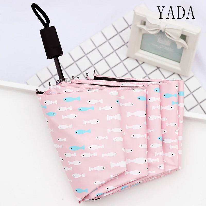 

YADA Custom Ocean Fish Umbrella Creative Fold Anti-UV Sunny Rainy Umbrella Sunscreen Manual Waterproof Umbrella Parasol YS671