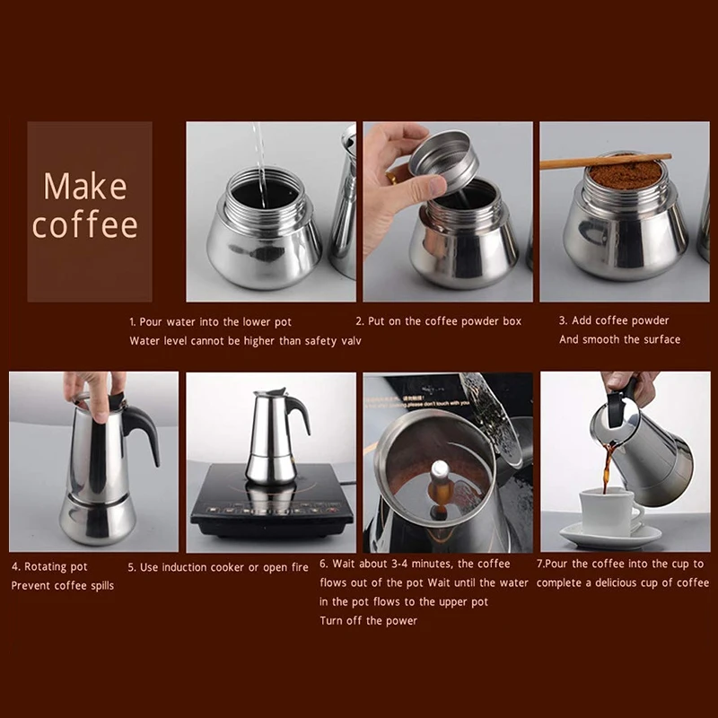 Эспрессо чайник Moka Pot машина нержавеющая сталь для (450 мл) Итальянская Кофеварка