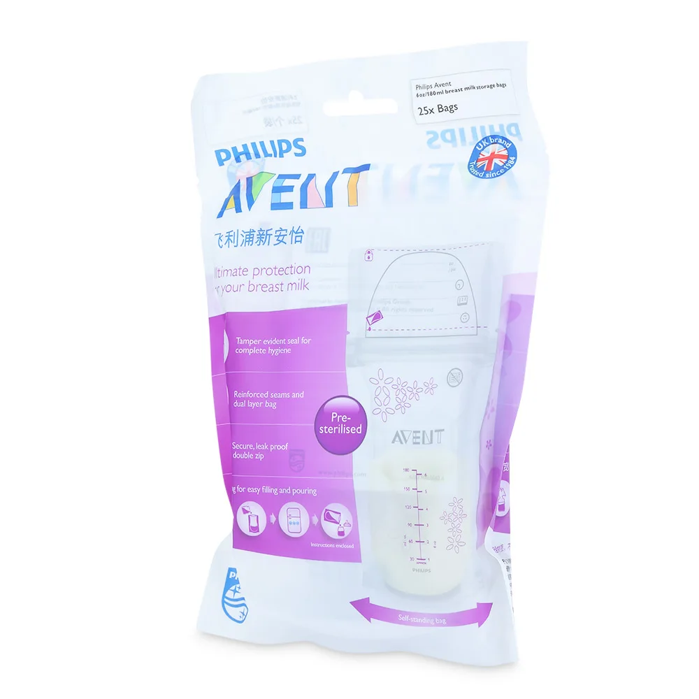 Philips Avent 25 шт 6 унций/180 мл грудное молоко емкость для порошка BPA бесплатно одноразовый практичный контейнер для заморозки молока сумки