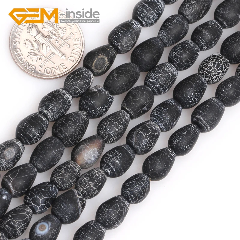 

6x8mm Natural Black Agates Stone Drop Shape Semi Precious Beads for Jewelry Making DIY Gifts Bracelet Strand 15" Wholesale!