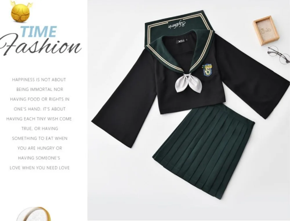 College of Magic and dark green big sleeve soft girl uniform female JK autumn school sailor college wind jkx126 | Тематическая