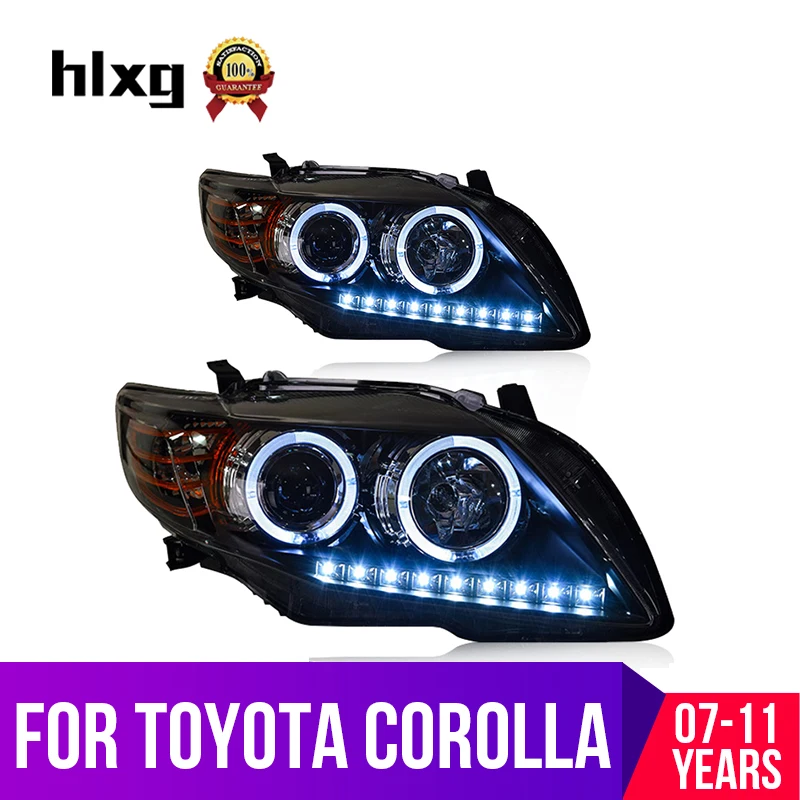 Hlxg 2 шт. Автомобильные фары для Toyota Corolla 2011/2012/2013 в сборе W/светодиодный DRL