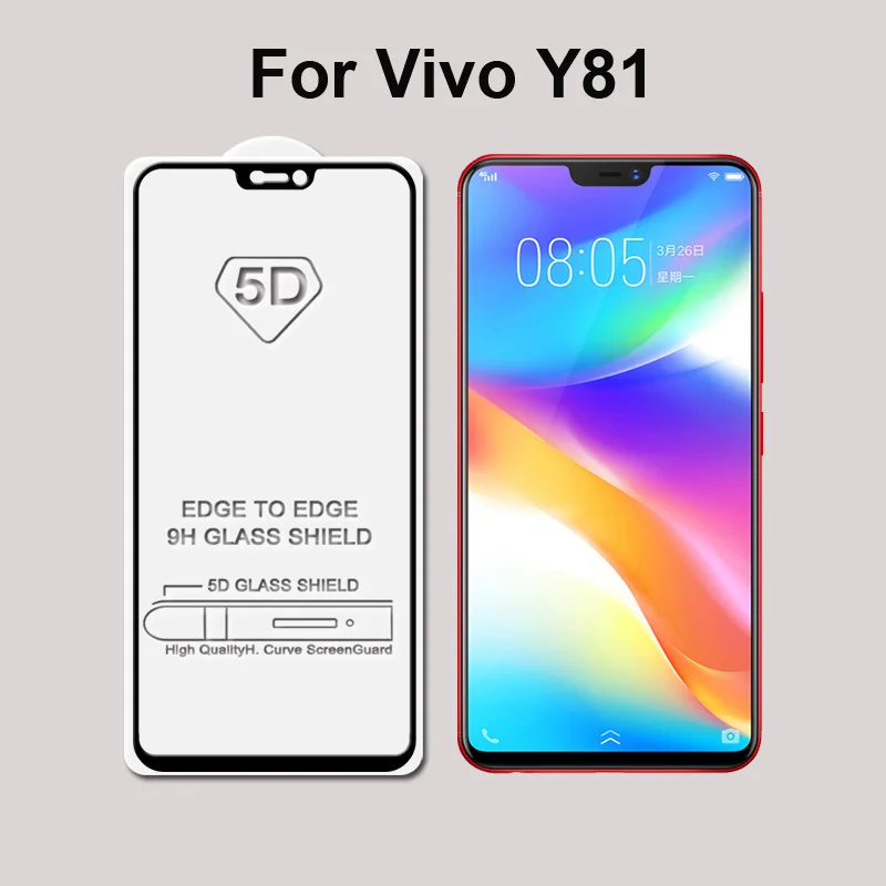 

6,22 дюйма для Vivo Y81 высокое качество взрывозащищенное Закаленное стекло полное покрытие экрана Защитная пленка белый черный цвет стеклянная...