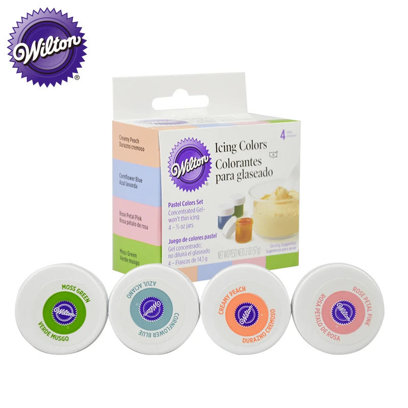 Wilton цвет еды ing набор Концентрированный гель для глазури помадка и торт тесто 4 шт