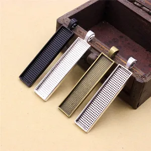 Прямоугольные подвесные кабошоны размером 10x50 мм, камеястеклокабошон, рамка, настройки для самостоятельного изготовления, 5 шт.лот (K02943)