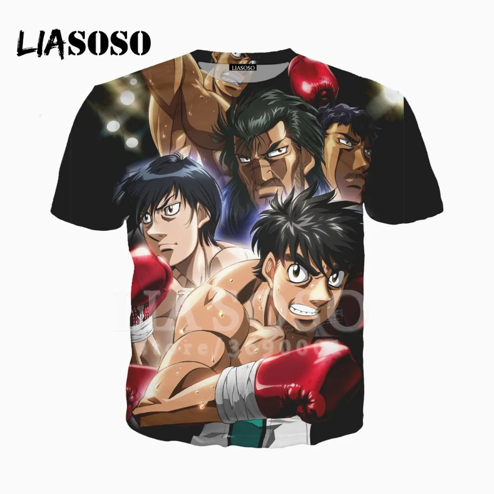 LIASOSO 3D принт для женщин и мужчин аниме Hajime No Ippo футболка Летняя пуловер с круглым