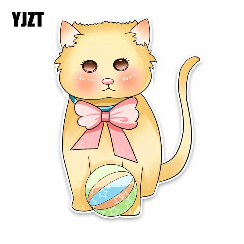 

YJZT 12 см * 16,2 см милые животные кошка рисунки из мультфильма ПВХ автомобиля Стикеры декоративные наклейки 5-1276