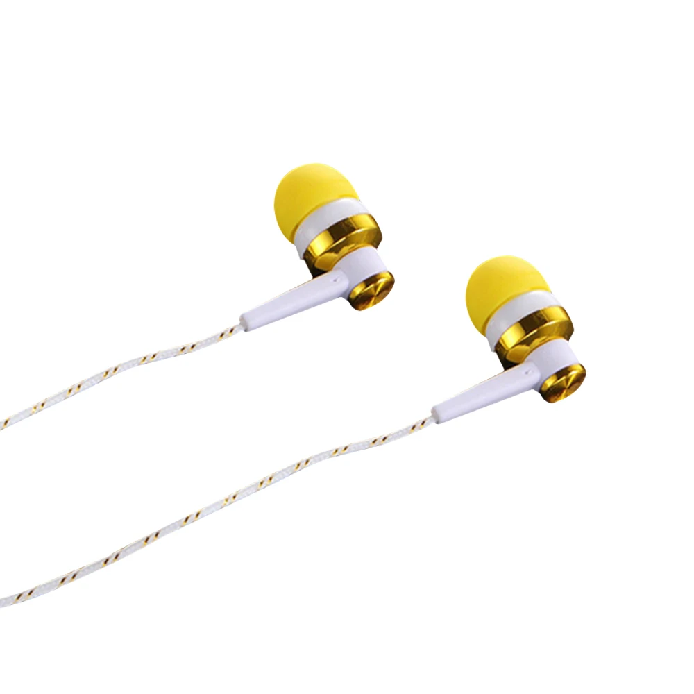 yellow MP3/mp4 Roping стерео наушники с шумоизоляцией, отражающая волоконная тканевая линия 3,5 мм, наушники-вкладыши для xiaomi, наушники Auriculares - Цвет: yellow