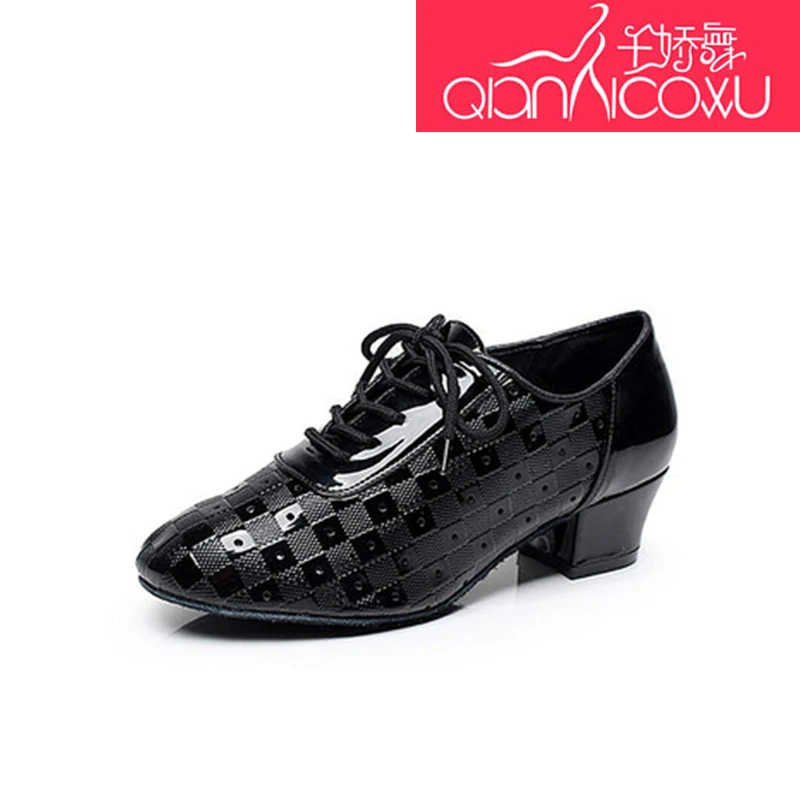 Black heel 4CM 6223 Удобная обувь для латинских танцев; женская обувь для взрослых; сезон весна-лето; обувь для танцев на квадратном каблуке с мягкой подошвой; 6223 - Цвет: Black heel 4CM 6223