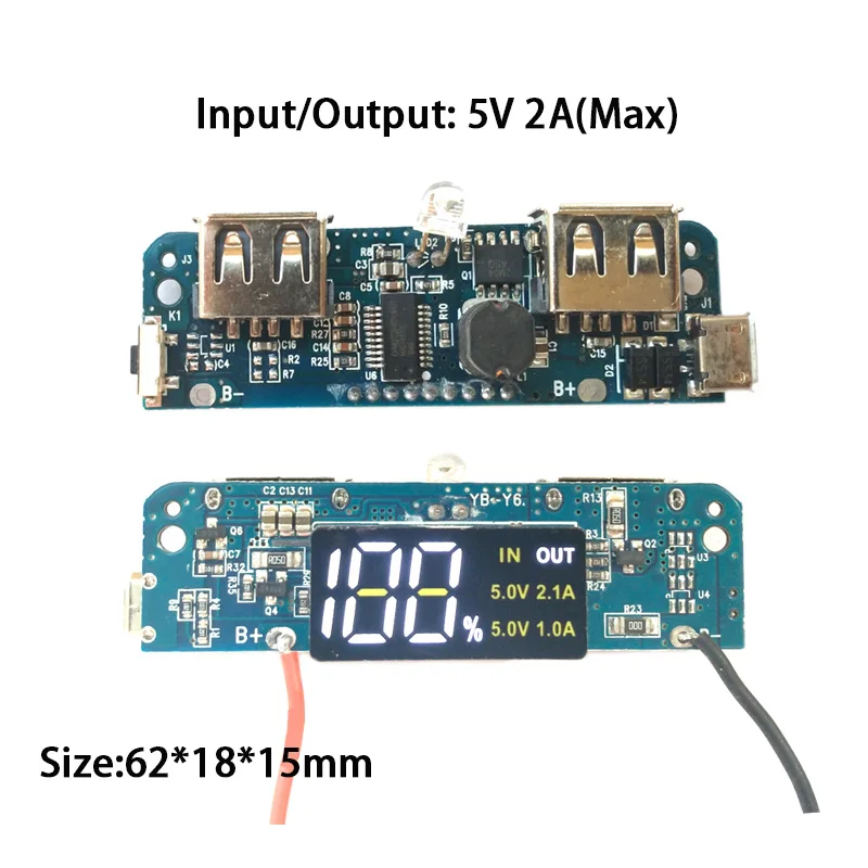 ЖК-дисплей цифровой дисплей 5 В 1 А 2 зарядное устройство модуль DIY комплекты