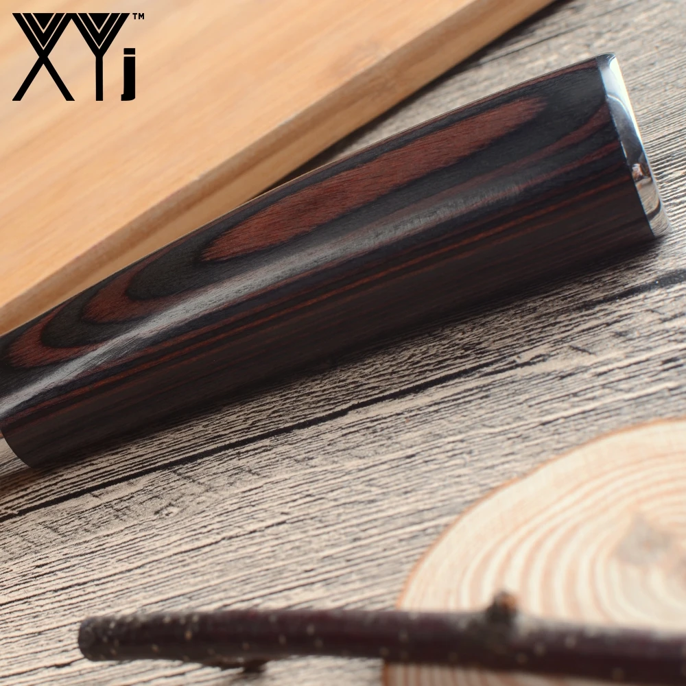 XYj кухонный шеф повар дамасский стальной нож цвет дерево изгиб ручка острый