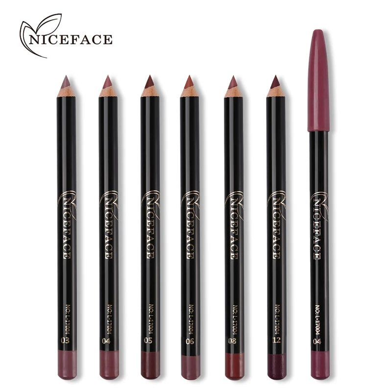 Матовая жидкая губная помада NICEFACE 2 шт. карандаш для губ + бархатный набор макияжа