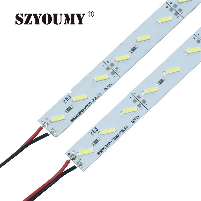 SZYOUMY 150X1M SMD 7020 72 LED s жесткая световая полоса светодиодная холодный белый теплый 12 В