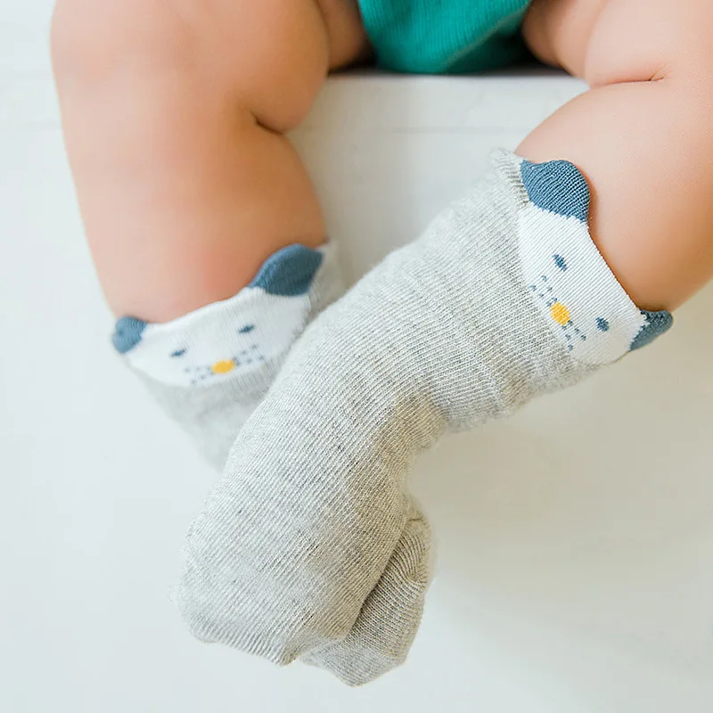 2018 New baby girl boy knee socks anti slip Baby Cartoon toddler lovely stereo ear sock 5 color suit gift | Детская одежда и обувь