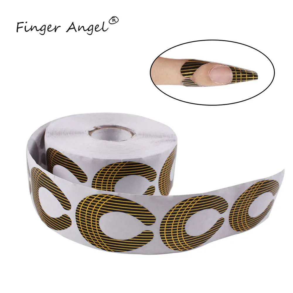 Finger Angel 50/100/500 шт. форма ногтей советы Золотой Нейл-арт руководство U Форма УФ-гель Tipps расширение французский Сделай Сам Маникюрный Инструмент W005