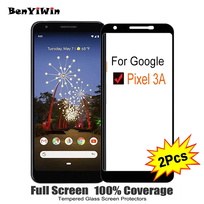 Закаленное стекло для Google Pixel 3A 5 60 дюйма 2 шт. полное покрытие защита экрана