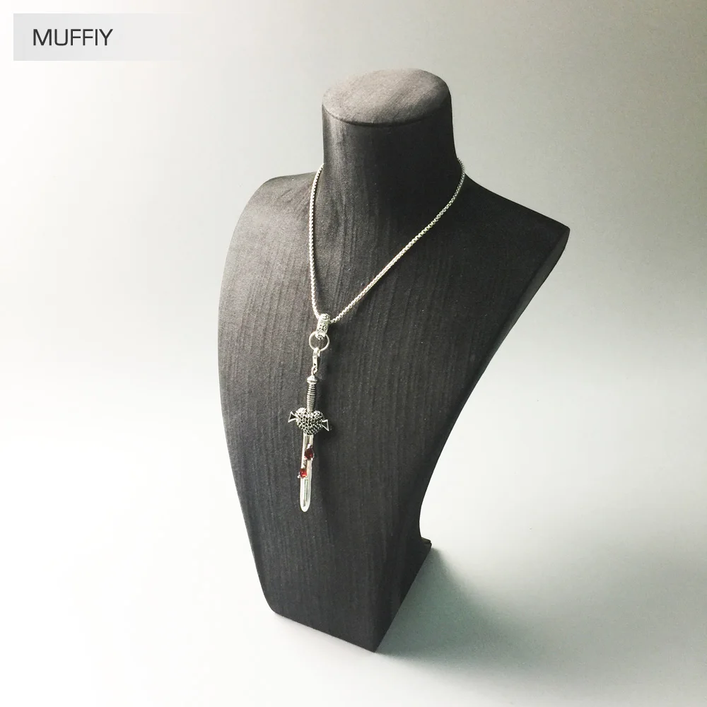 Кулон в виде черного любовного меча модные блестящие ювелирные украшения для