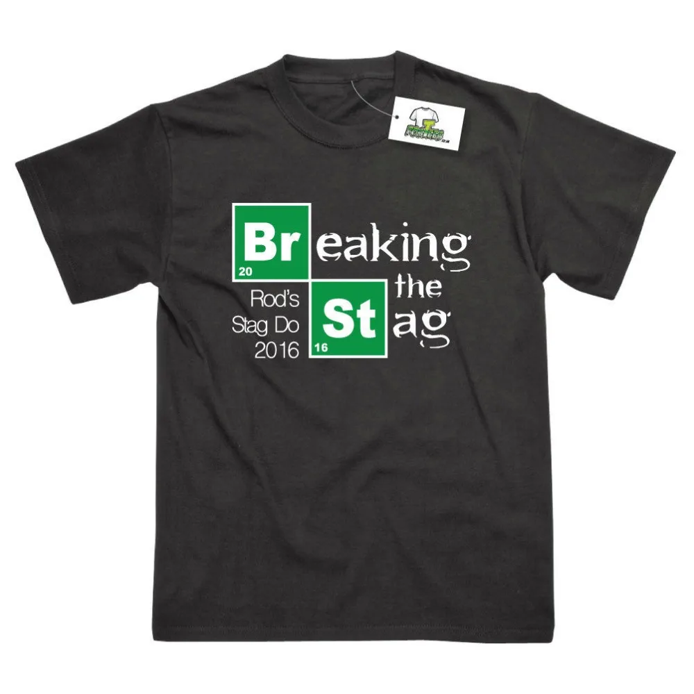 

New Fashion Cotton Men Tee Shirts 8 Breaking The Stag Personalised Custom Tour Stag Do Printed T-Shirts Design Tshirt Online