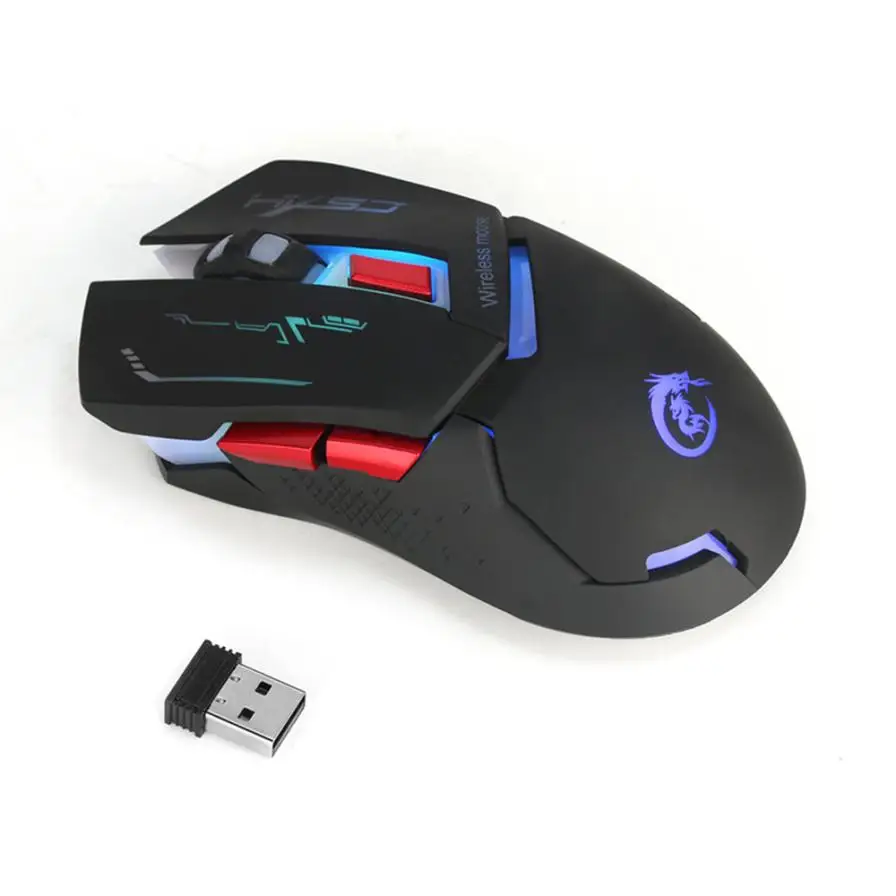 Надежная игровая мышь 2 4G Регулируемая 2400 точек/дюйм беспроводная оптическая