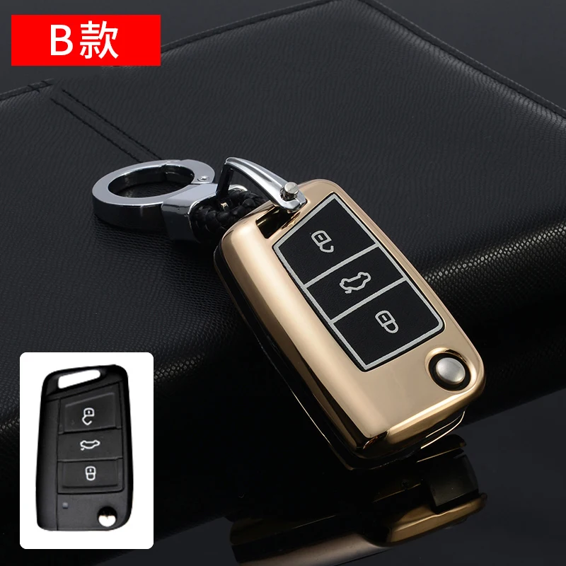 Luminous button Car Auto Key Holder Case Cover Ring Chain For VW GOLF 4 5 6 7 Passat B5 B6 Polo Bora Scirocco Jetta MK6 Mk7 | Автомобили и