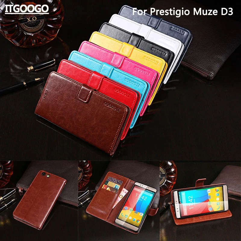 Itgoogo для Prestigio Muze D3 чехол Роскошный кожаный флип PSP3530DUO защитный телефона задняя