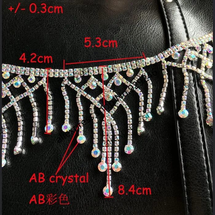 Свадебные Роскошные Стразы AB crystal цепи планки с длинными со стразами и бахромой