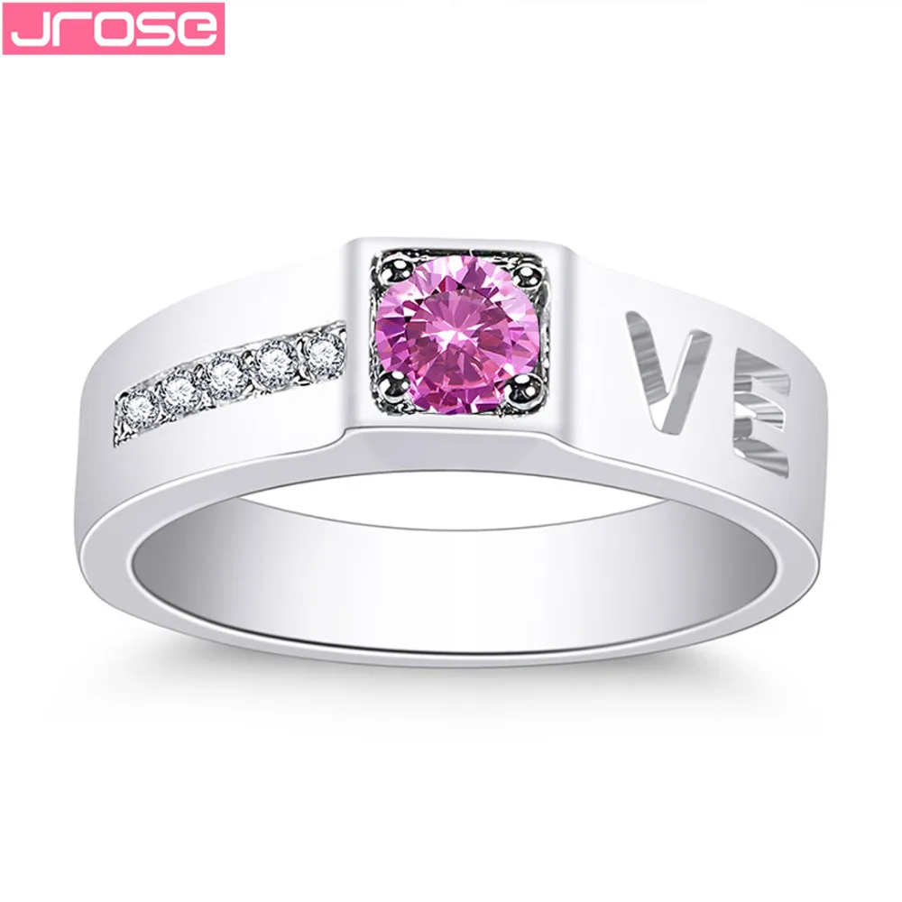 Оптовая продажа ювелирные изделия JROSE с надписью LOVE розовое кольцо из циркония