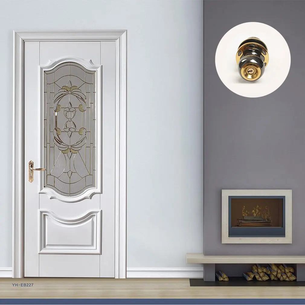 Межкомнатные одноцветные двери для спальни шариковый замок Чистый медный