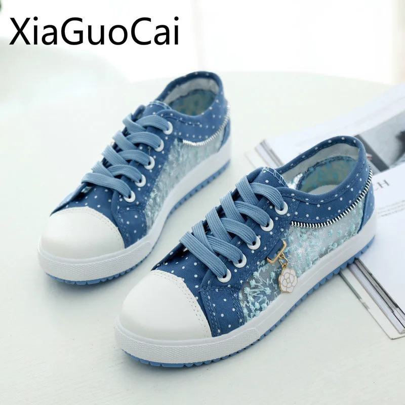 Кеды женские низкие Повседневные Дышащие сетчатые кроссовки с перфорацией