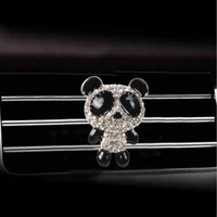 car styling diamond alloy cute panda bear style air freshener automobile interior decoration air vent perfume clip accessories