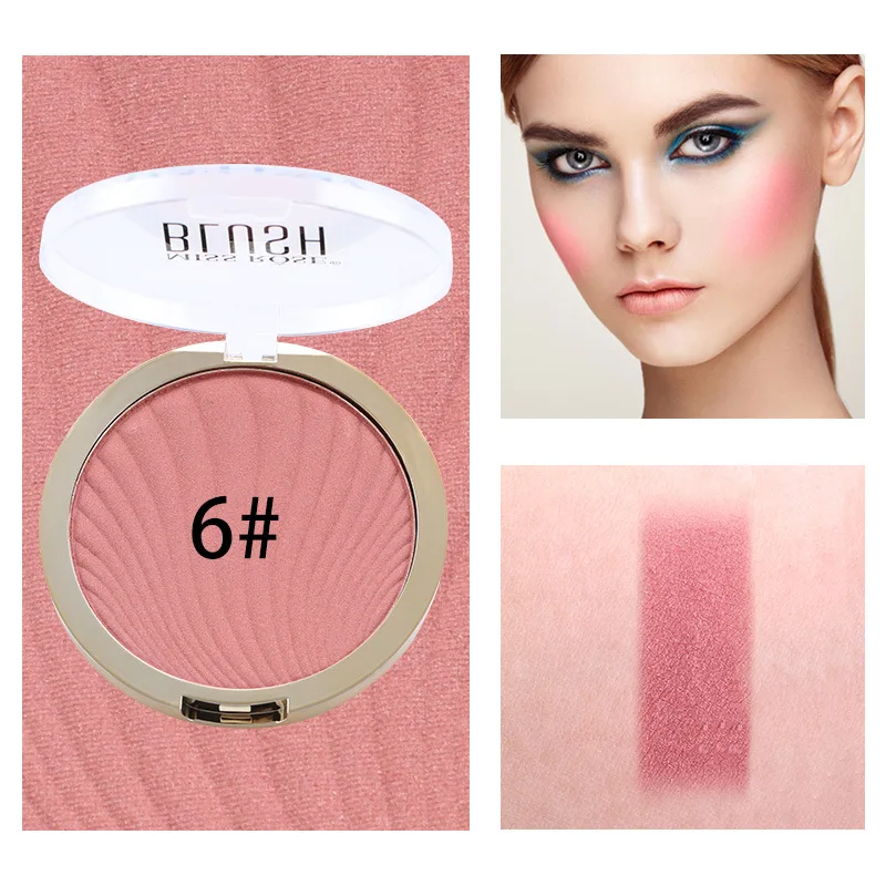 06 MISS ROSE, палитра румян для макияжа, 6 цветов, для лица, минеральный пигмент, румяна, пудра, Cosmestics, профессиональная палитра, румяна, контурные тени - Цвет: 06