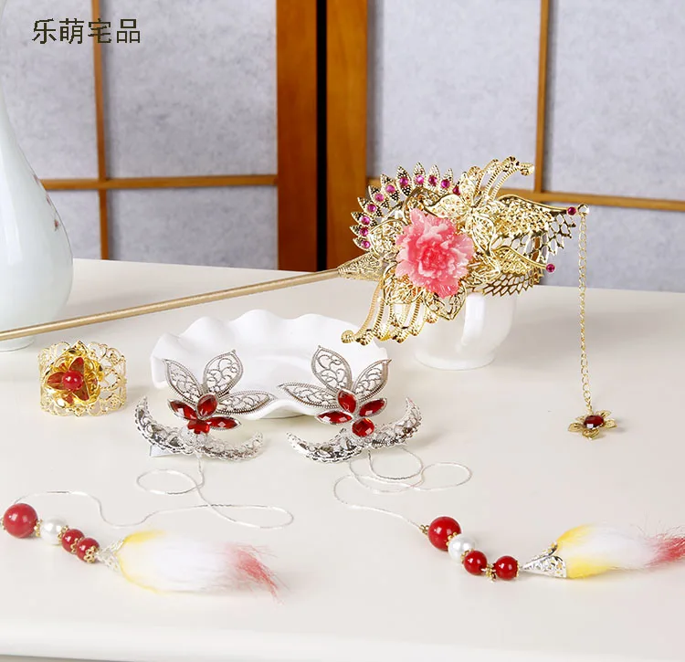 headwear Лабиринт волшебных волос кулон Kougyoku Ren принцесса косплей золотой штыревой контакт - Цвет: headwear