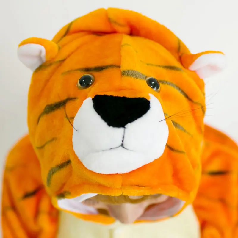 Кигуруми Тигр с длинным рукавом капюшоном комбинезоны зима Kegurumi Домашняя одежда