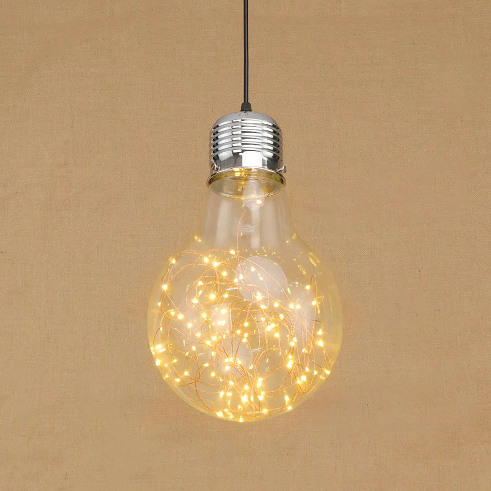 Праздничное освещение Лофт стеклянный абажур подвесная Подвесная лампа