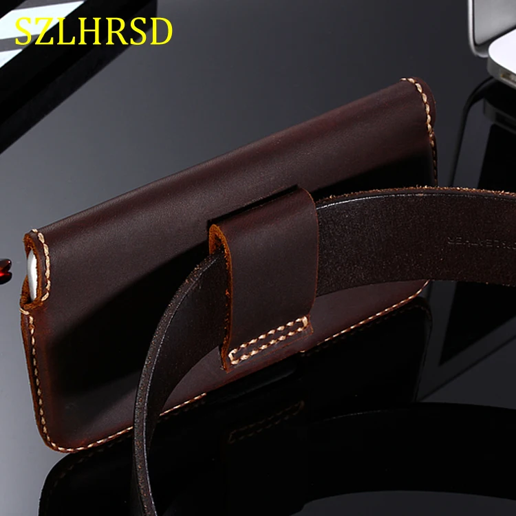 Чехол SZLHRSD для телефона чехол ручной работы из натуральной кожи с зажимом ремня