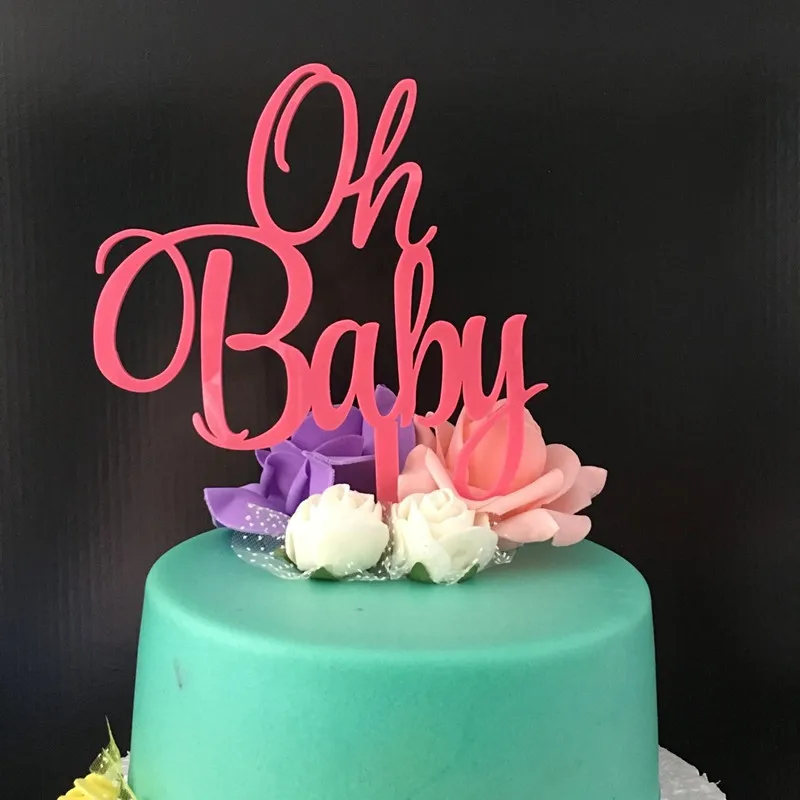1 шт. розовый Топпер для торта Oh Baby на й день рождения топперы девочек и мальчиков
