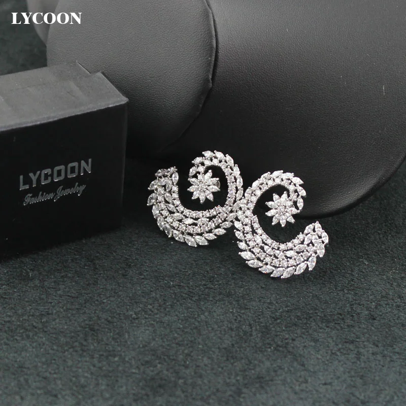 LYCOON фирменный дизайн Кристалл Висячие серьги зубец установка маркиза