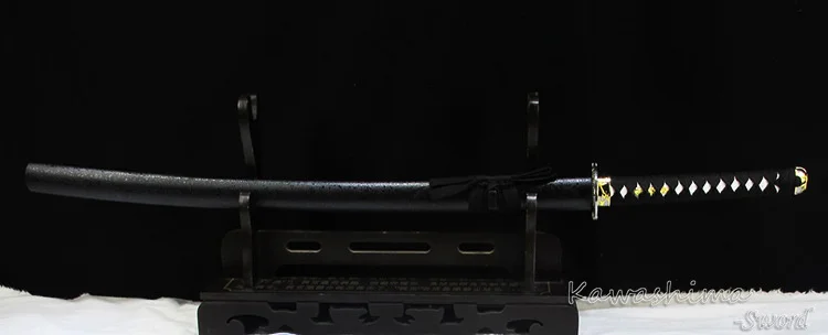Japanese Katana Real Steel Hand froged Blood Groove Full Tang Black Color Sharp Wooden Sheath- Decorative Sword | Дом и сад
