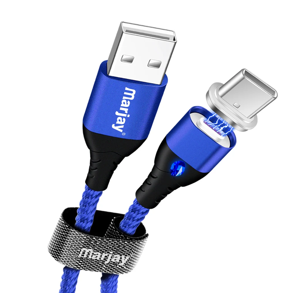Marjay Магнитный usb-кабель для iphone X Xs Max 3A быстрой зарядки Тип C Магнит Micro USB кабель для samsung S8 S9 Xiaomi huawei