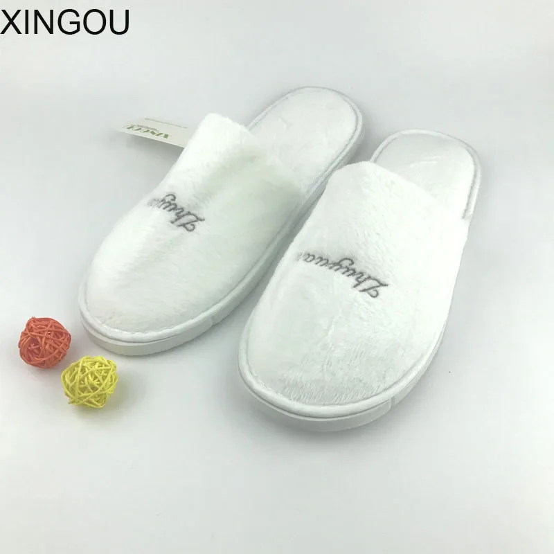 Домашний Светильник домашние тапочки женские однотонные Домашние шлепанцы для