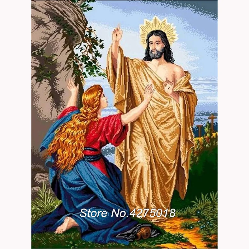 

Набор для алмазной вышивки «сделай сам», картина из квадратных страз 5D с религиозным мотивом, с изображением Иисуса и девушек, YG362