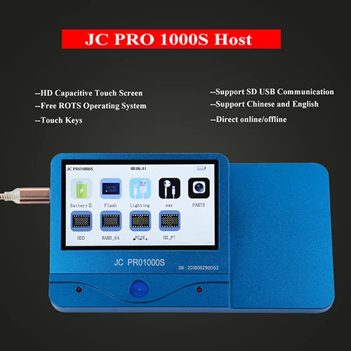 JC Pro1000S Host JC Pro1000S Multi-Functional Battery Tester For iPhone 5 5S SE 6 6P 6S 6P 7 7P 8 8P X Battery Test Tool One Key Clear Cycle - Цвет: JC Pro1000S Host