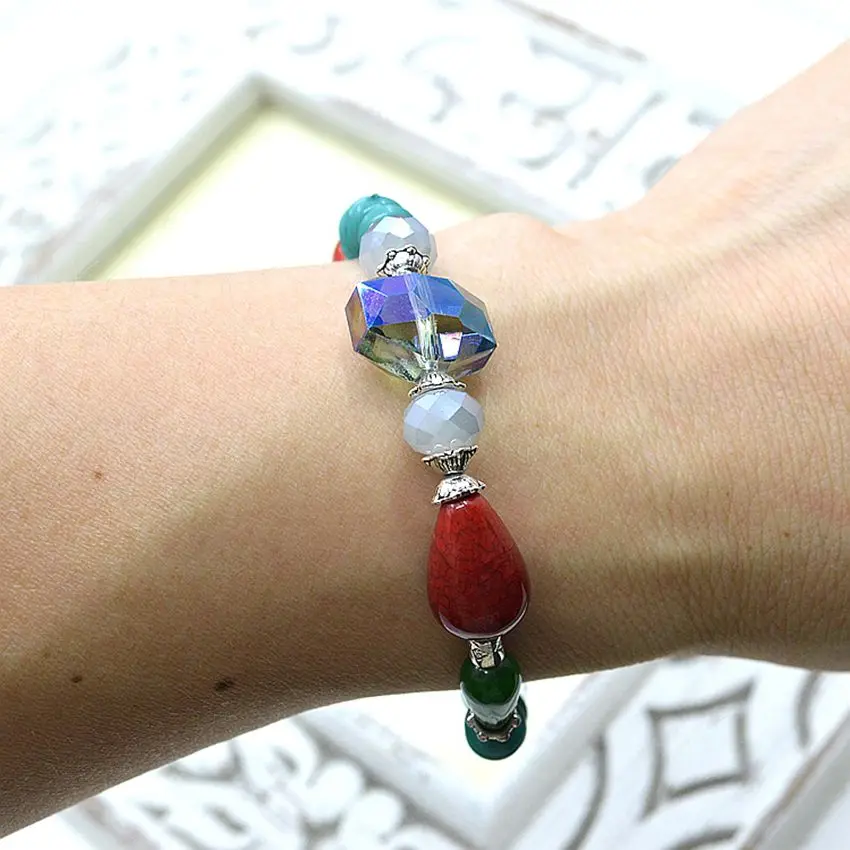 Лидер продаж модные браслеты со стеклянными бусинами и из сплава ювелирные