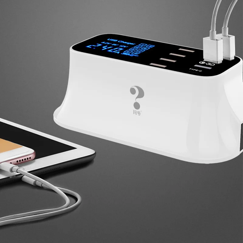 Быстрая зарядка 3 0 Смарт USB Type C зарядная станция светодиодный дисплей телефон