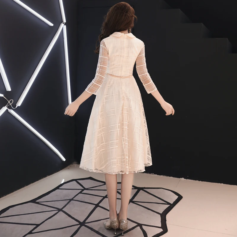 Вечернее платье weiyin de Soiree винтажное кружевное вечернее короткое 2020 с v-образным