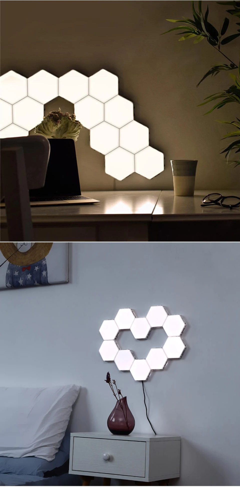 DIY настенный светильник для внутреннего украшения с сенсорным датчиком креативные лампы для спальни светодиодный светильник ing квантовый светильник вечерние декоративные лампы